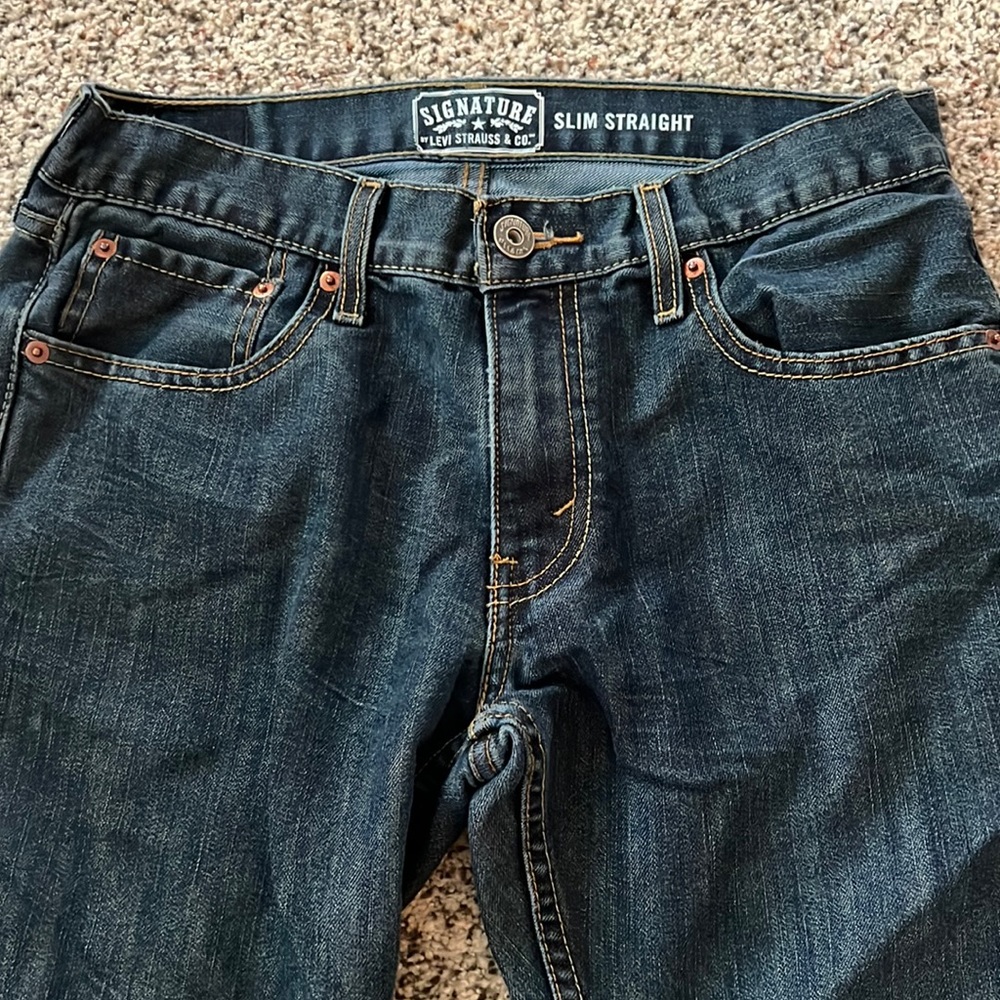 Men’s Levi slim straight jeans, 30X32